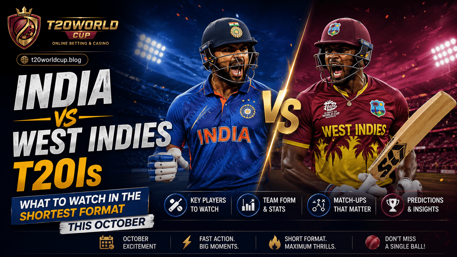 India West Indies T20I series October 2026